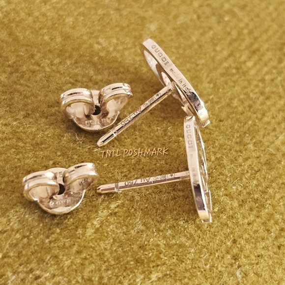 Gucci 18K Gold Double G Earings. - Picture 3 of 12